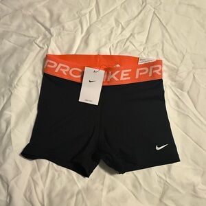 Nike Black and Orange Women's Training Shorts